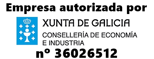 Sello de empresa instaladora autorizada por la Xunta de Galicia para aire acondicionado en Pontevedra.